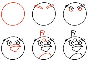 Tô màu Vẽ Chim Angry Bird Đơn Giản