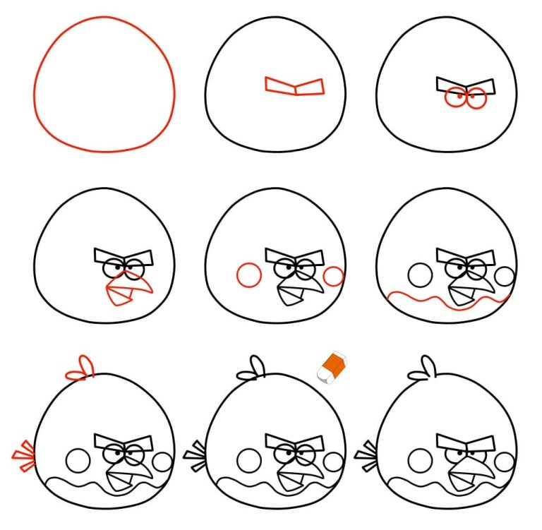 Tô màu Vẽ Chú Chim Angry Bird Mạnh Mẽ