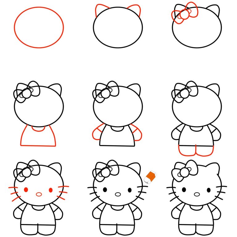 Tô màu Vẽ mèo Hello Kitty