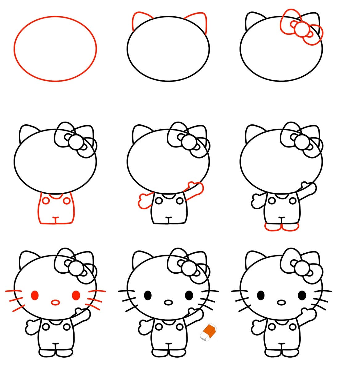 Tô màu Vẽ Mèo Hello Kitty Thân Thiện