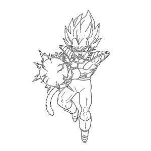 Tô màu Vegeta Siêu Saiyan 2