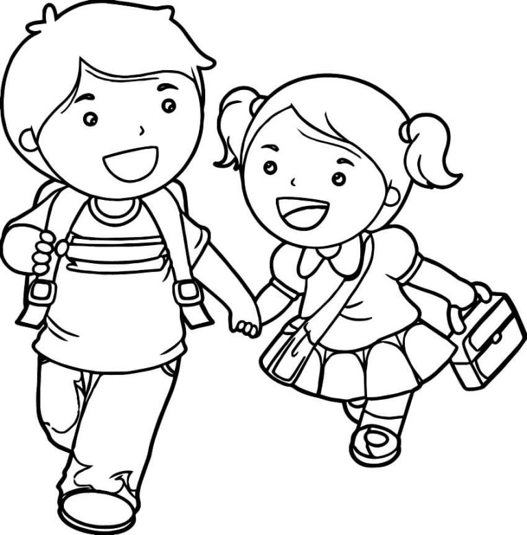 Tô màu Vui Vẻ Đến Trường Mầm Non