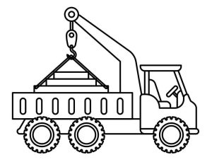 Tô màu Xe Cần Cẩu Xây Dựng