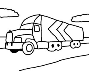 Tô màu Xe Container Chạy Trên Đường