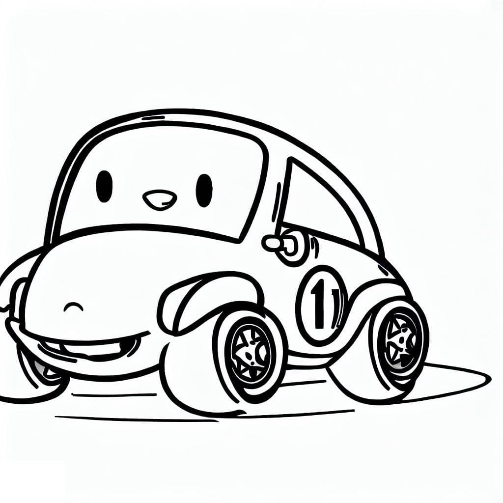 Tô màu Xe Đua Cute Đáng Yêu