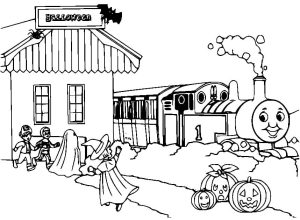 Tô màu Xe Lửa Thomas và Halloween
