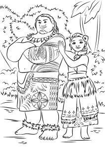 Tô màu tui và sina trong moana