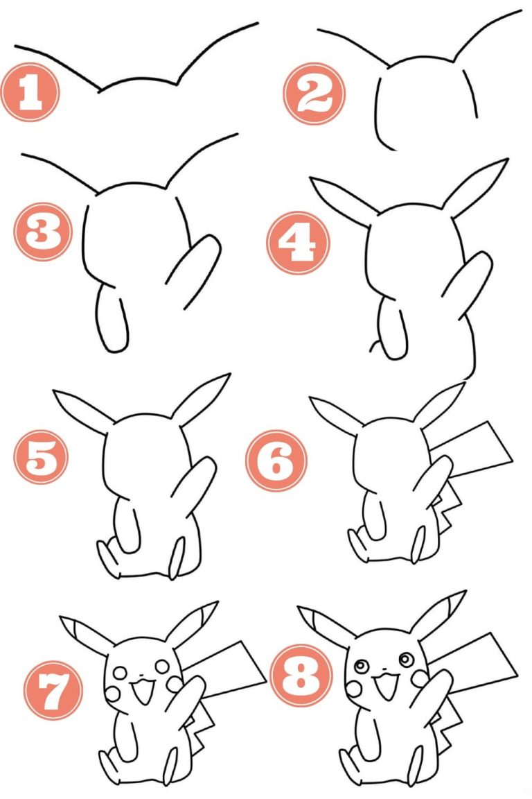 Tô màu Vẽ Pikachu Đơn Giản Theo Các Bước