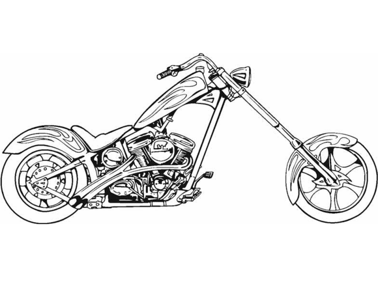 Tô màu xe mô tô chopper