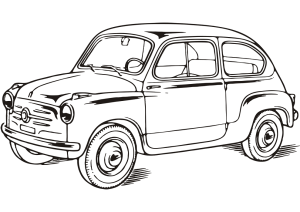 Tô màu xe ô tô cổ fiat 600