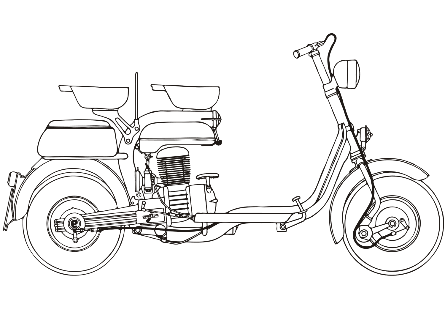 Tô màu xe tay ga lambretta 125e