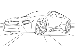Tô màu xe thể thao bmw i8