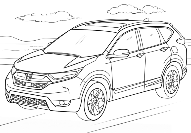 Tô màu xe thể thao đa dụng honda cr v